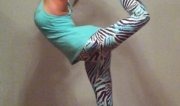 Natarajasana in Liquido yoga pants by Martine Ford of Spirit Yoga