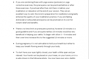 Inside page of the Breathing Pranayama Booklet by Spirit Yoga